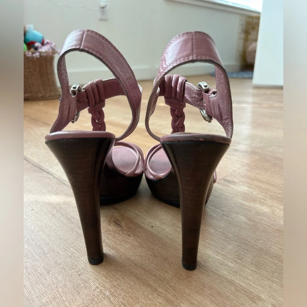 Yves Saint Laurent Vintage Merida 90 Women Strap Heel Sandals Pink - Picture 8 of 11